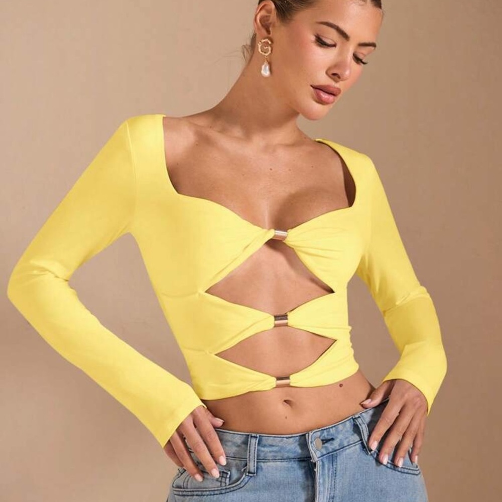 Women's Sexy Party Long Sleeve Twist Hollow Out Long Sleeve T-Shirt